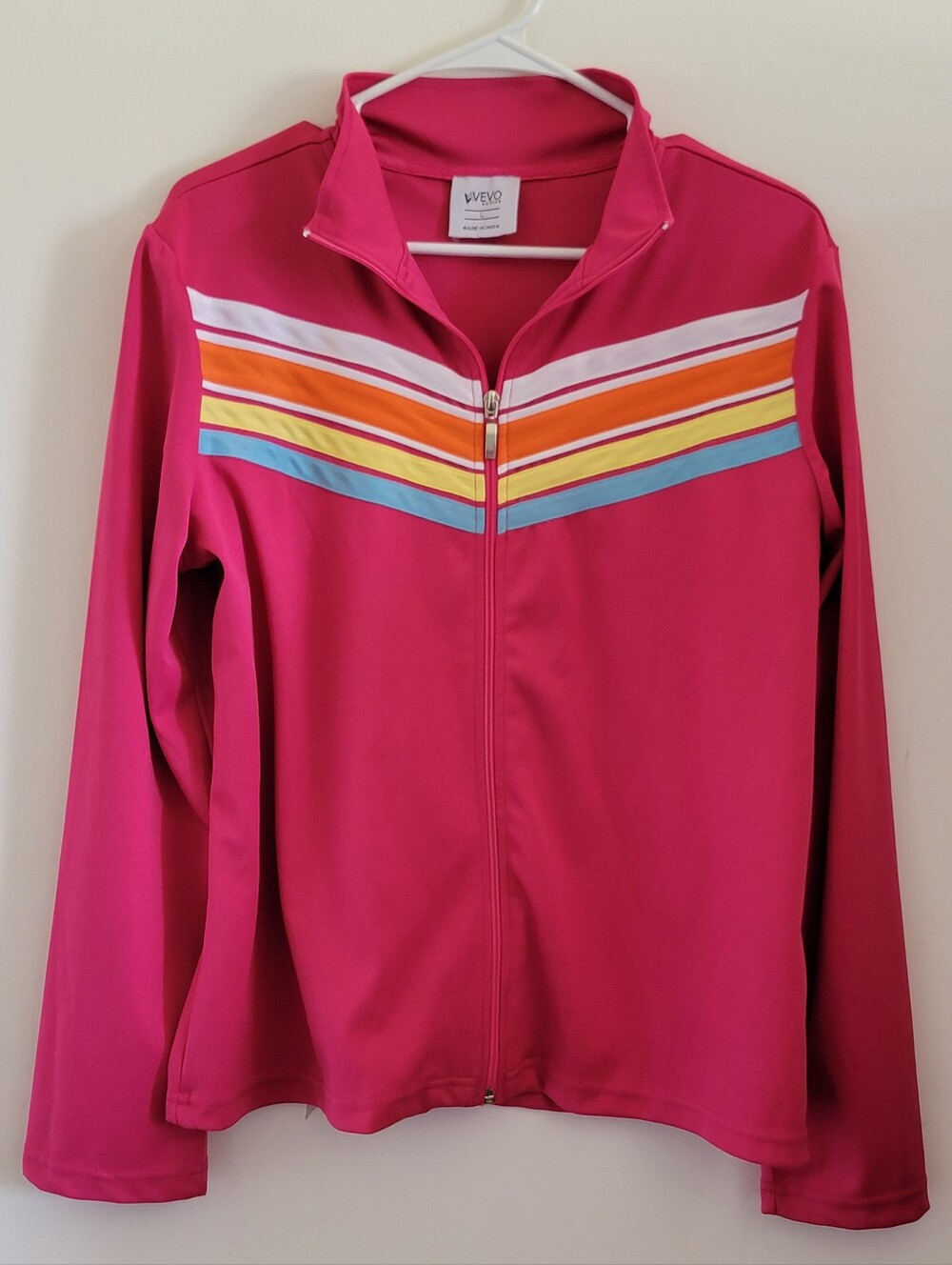 Vevo Active Zip Up Retro Style Jacket Sz L Zero Flaws
